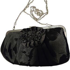 Vintage Black Satin Evening Bag/Clutch